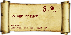 Balogh Megyer névjegykártya